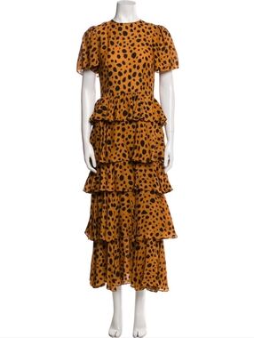 RHODE  Spotted Midi Dress Small